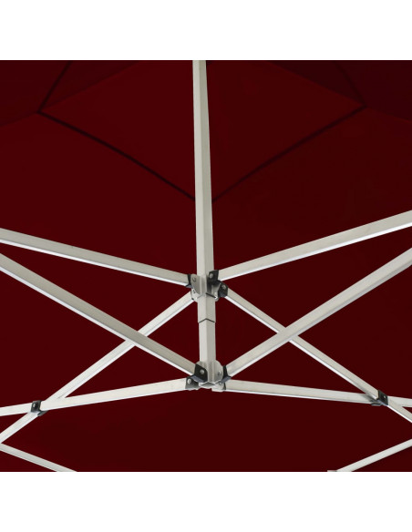 Gazebo Professionale Pieghevole in Alluminio 3x3 m Rosso Vino