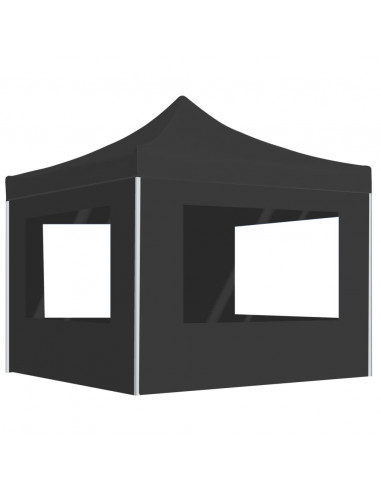 Gazebo Pieghevole con Pareti Alluminio 2x2 m Antracite