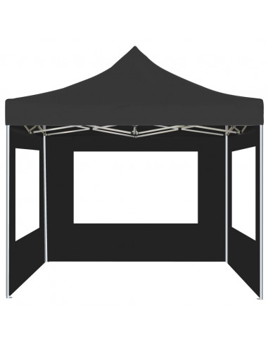 Gazebo Pieghevole con Pareti Alluminio 2x2 m Antracite