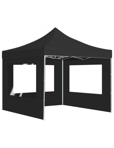 Gazebo Pieghevole con Pareti Alluminio 2x2 m Antracite