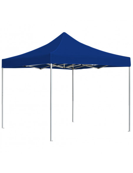 Gazebo Professionale Pieghevole in Alluminio 3x3 m Blu