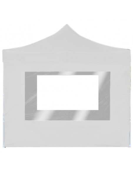 Gazebo Pieghevole con Pareti Alluminio 2x2 m Bianco