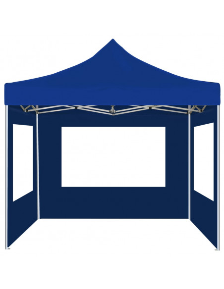 Gazebo Professionale Pieghevole Alluminio con Pareti 2x2m Blu