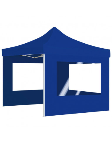 Gazebo Professionale Pieghevole Alluminio con Pareti 2x2m Blu