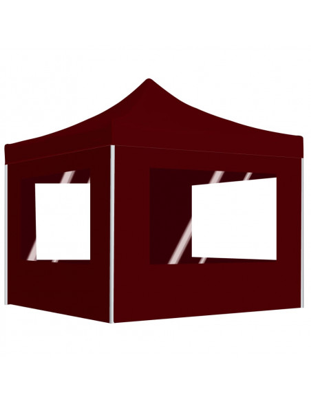 Gazebo Professionale Pieghevole Alluminio con Pareti 2x2m Bordò