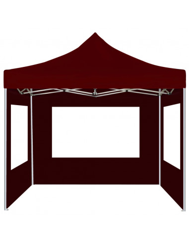 Gazebo Professionale Pieghevole Alluminio con Pareti 2x2m Bordò