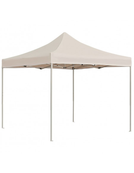 Gazebo Professionale Pieghevole Alluminio 2x2 m Crema