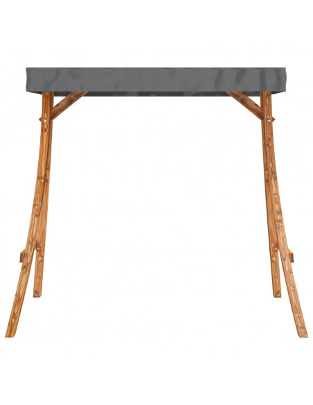 Altalena con Tetto Antracite Legno Ricurvo con Finitura Teak