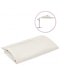 Telo di Ricambio per Ombrellone Bianco Sabbia 350 cm 2
