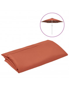 Telo di Ricambio per Ombrellone Terracotta 300 cm 2