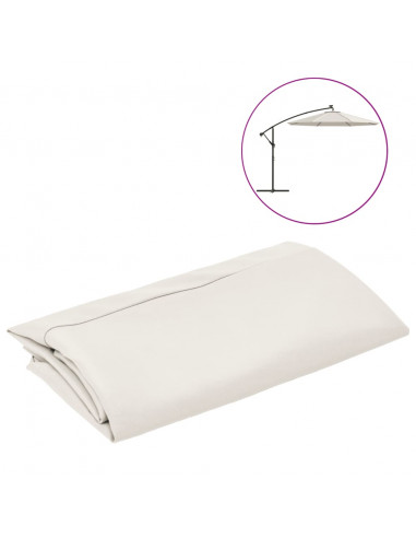 Telo di Ricambio per Ombrellone a Sbalzo Bianco Sabbia 300 cm