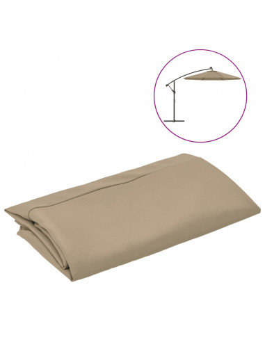 Telo di Ricambio per Ombrellone a Sbalzo Tortora 300 cm