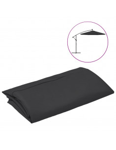 Telo di Ricambio per Ombrellone Nero 350 cm 2