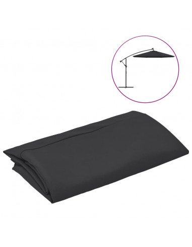 Telo di Ricambio per Ombrellone Nero 350 cm