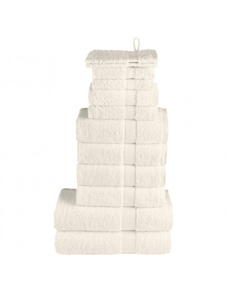 Set Asciugamani 12 pz Crema 600 gsm 100% Cotone