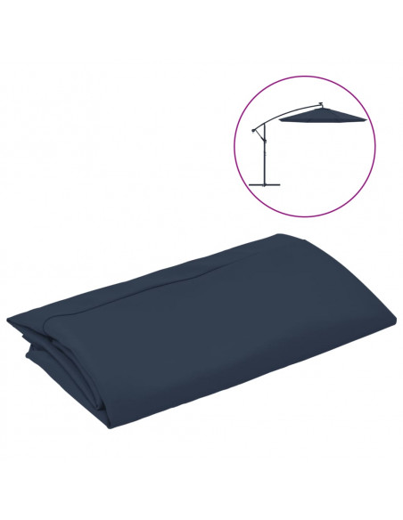 Telo di Ricambio per Ombrellone Bianco Blu 350 cm
