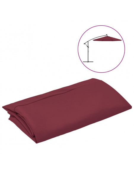 Telo di Ricambio per Ombrellone a Sbalzo Rosso Bordò 300 cm
