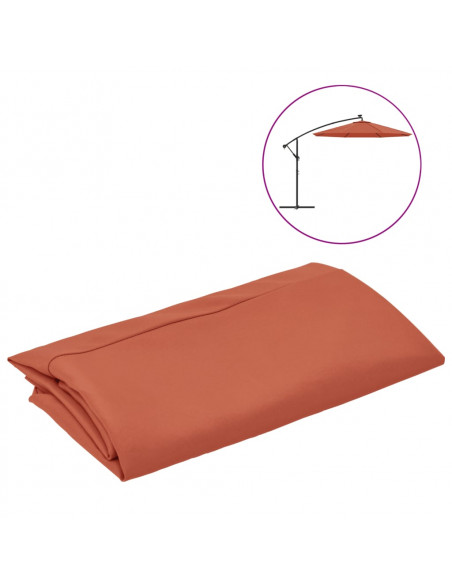 Telo di Ricambio per Ombrellone Grigio Terracotta 350 cm