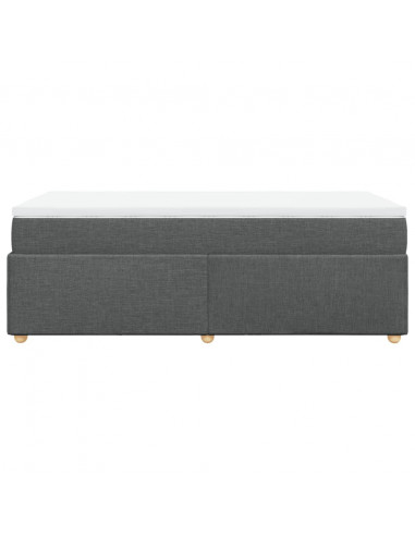 Giroletto a Molle con Materasso Grigio Scuro 90x200 cm Tessuto