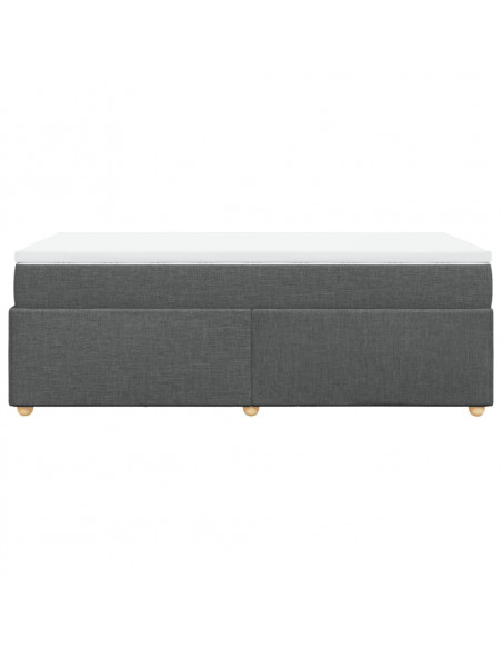 Giroletto a Molle con Materasso Grigio Scuro 90x200 cm Tessuto