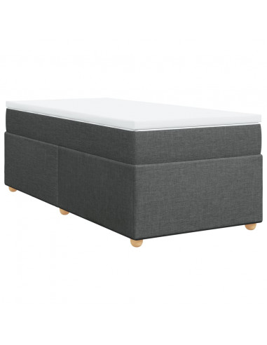 Giroletto a Molle con Materasso Grigio Scuro 90x200 cm Tessuto
