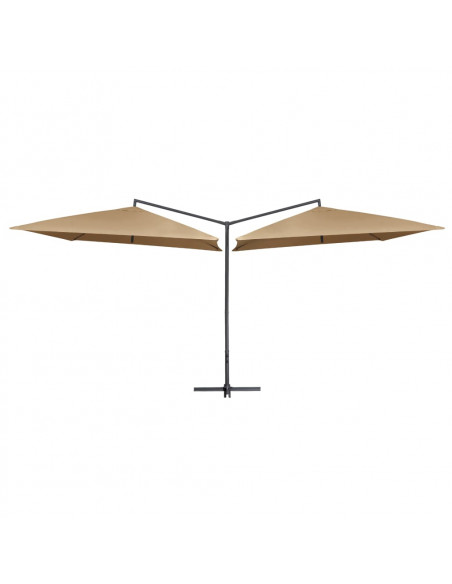Ombrellone Doppio con Palo in Acciaio 250x250 cm Grigio Talpa