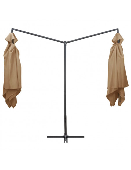 Ombrellone Doppio con Palo in Acciaio 250x250 cm Grigio Talpa