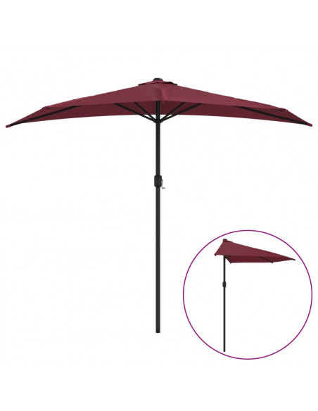 Ombrellone Balcone Palo in Alluminio Bordò 270x144x222cm a Metà