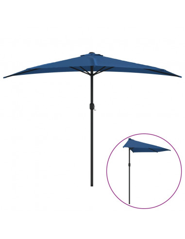 Ombrellone Balcone Palo in Alluminio Blu 300x155x223cm a Metà