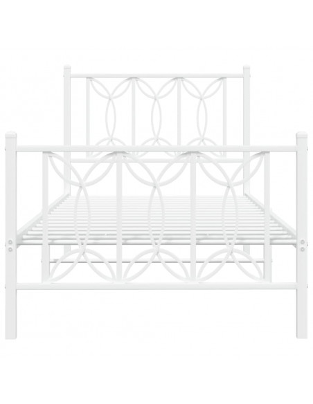 Giroletto con Testiera e Pediera Metallo Bianco 90x200 cm