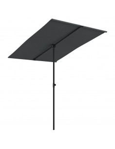 Ombrellone da Esterni con Palo in Alluminio 2x1,5 m Nero 2