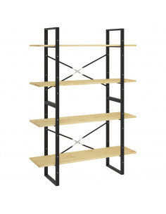 Libreria a 4 Ripiani 100x30x140 cm in Legno Massello di Pino 2