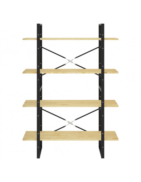 Libreria a 4 Ripiani 100x30x140 cm in Legno Massello di Pino