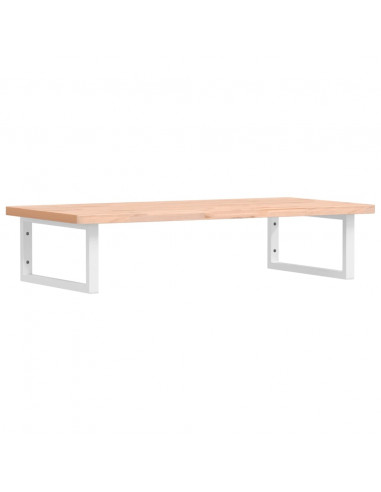 Ripiano a Parete per Lavabo in Acciaio e Massello di Faggio