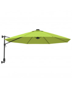 Ombrellone a Parete con LED Verde Mela 290 cm 2
