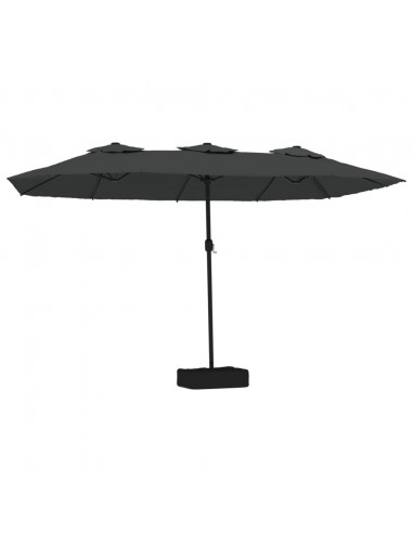 Ombrellone a Doppia Testa con LED Antracite 449x245 cm