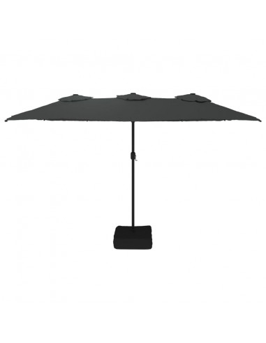 Ombrellone a Doppia Testa con LED Antracite 449x245 cm