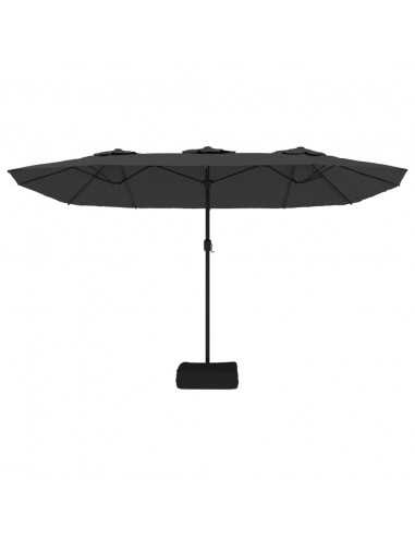 Ombrellone a Doppia Testa con LED Antracite 449x245 cm