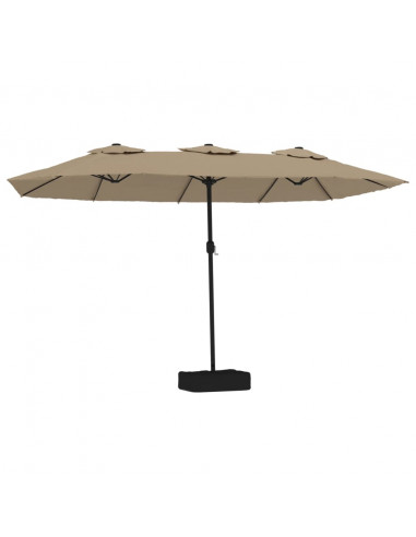 Ombrellone a Doppia Testa con LED Tortora 449x245 cm