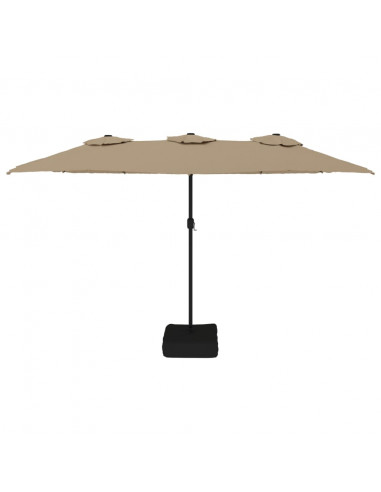 Ombrellone a Doppia Testa con LED Tortora 449x245 cm
