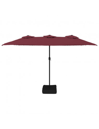 Ombrellone a Doppia Testa con LED Rosso Bordeaux 449x245 cm