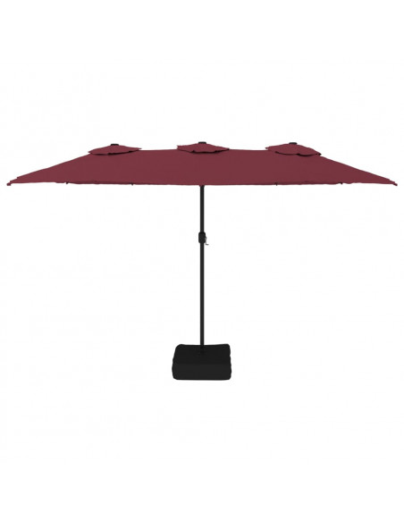 Ombrellone a Doppia Testa con LED Rosso Bordeaux 449x245 cm