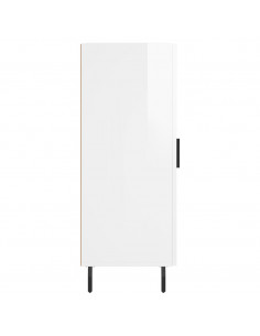 Credenza Bianco Lucido 34,5x34x90 cm in Legno Multistrato 2