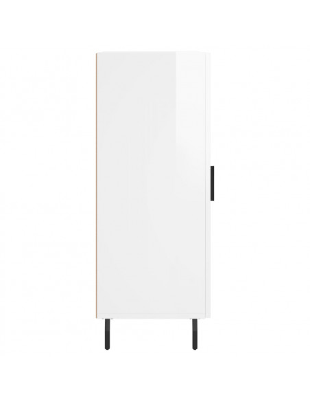Credenza Bianco Lucido 34,5x34x90 cm in Legno Multistrato