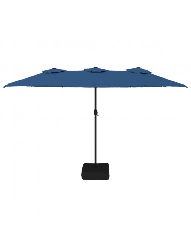 Ombrellone a Doppia Testa con LED Azzurro 449x245 cm
