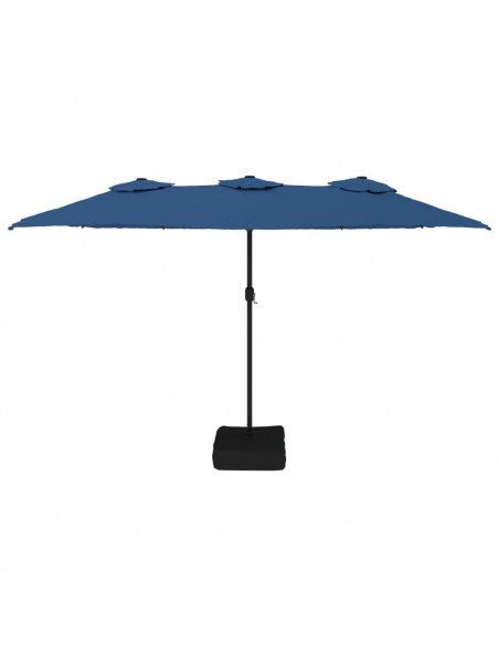 Ombrellone a Doppia Testa con LED Azzurro 449x245 cm
