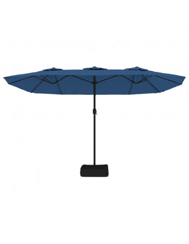 Ombrellone a Doppia Testa con LED Azzurro 449x245 cm