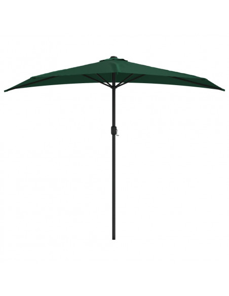 Ombrellone da Balcone Palo in Alluminio Verde 270x144 cm a Metà