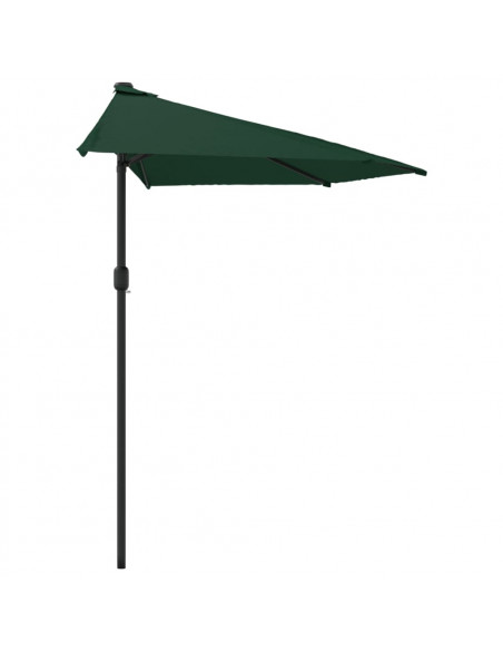 Ombrellone da Balcone Palo in Alluminio Verde 270x144 cm a Metà