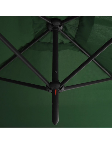 Ombrellone Doppio con Palo in Acciaio Verde 600x300 cm
